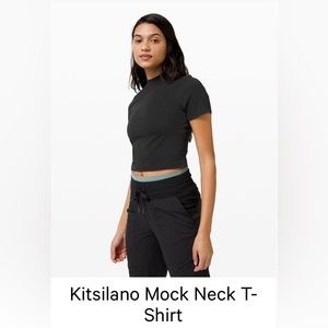Lululemon mock neck t shirt BLACK